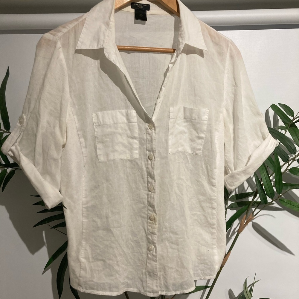 White Ann Taylor button down